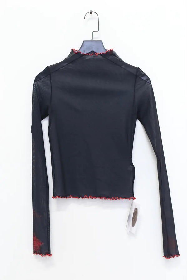 RUI printed mesh bottoming shirt RSS24WV06 Onyxw/Print black/print